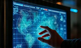 A ship's ECDIS display with an overlay from an optical target.